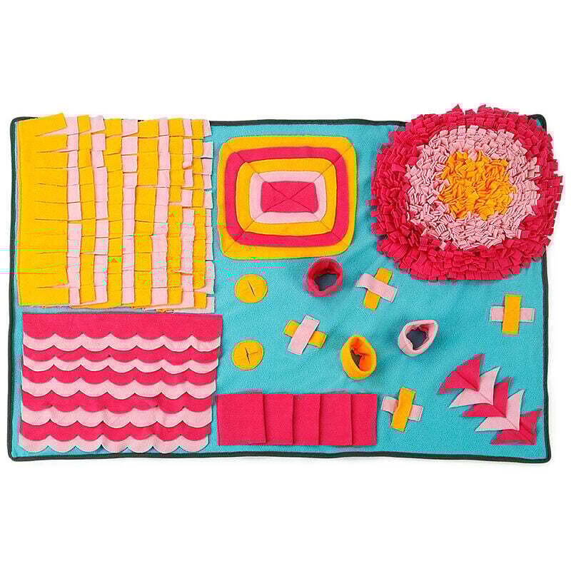 Tapis Snuffle Chien Tapis de Fouille Chien Tapis educateur Chien Doux Lavable Jeu Tapis Snuffle Jouet Chien Entraîner Le Sens de l'odeur Lent
