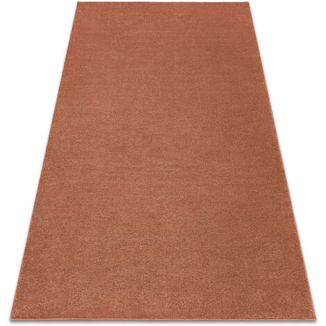 Tapis SOFTY plaine couleur unie terre cuite orange 280x370 cm