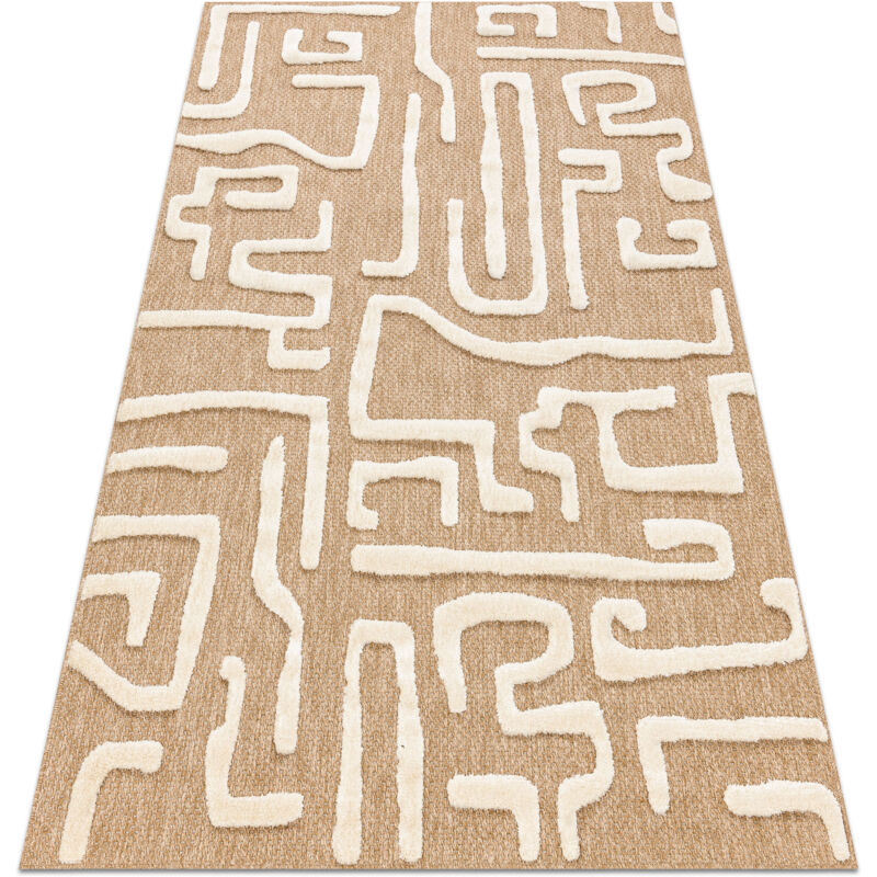 Rugsx - Tapis spark 0711A beige / crème - Labyrinthe, sisal, structurel beige 180x270 cm