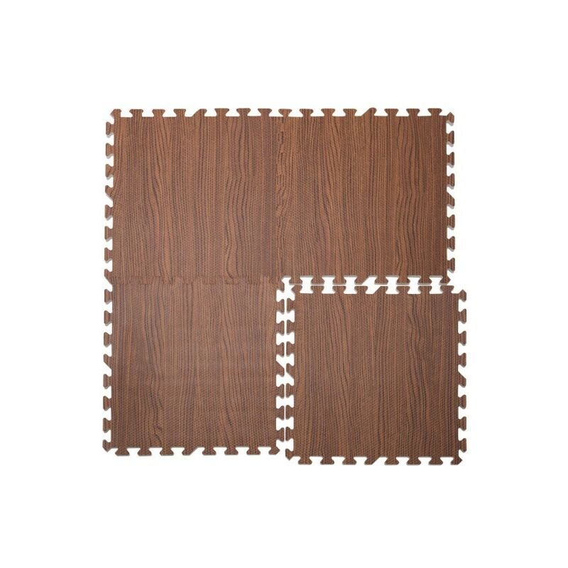 Le Poisson Qui Jardine - Tapis Sport & Jeu en Mousse aspect bois - 8 Pièces 45 x 45 cm