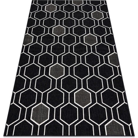Tapis SPRING 20404993 Hexagone, à cordes, à boucles - noir noir 80x150 cm