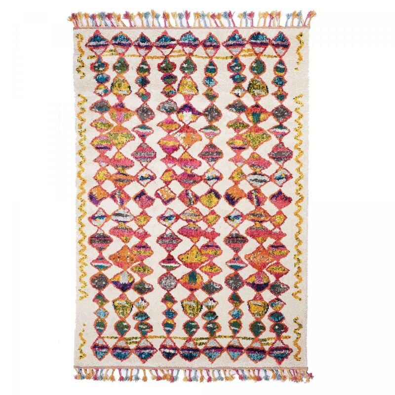 Tapis berbère motifs tribaux 40x60 multicolore BERBAL A