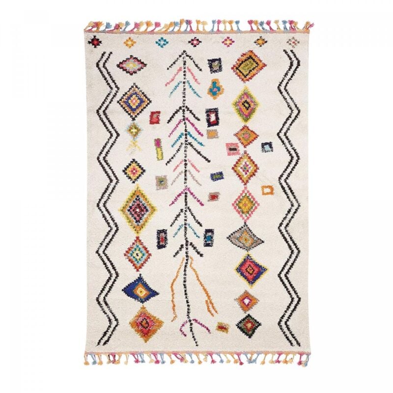 Unamourdetapis - Tapis berbère motif ethnic 160x230 ivoire ourika 2
