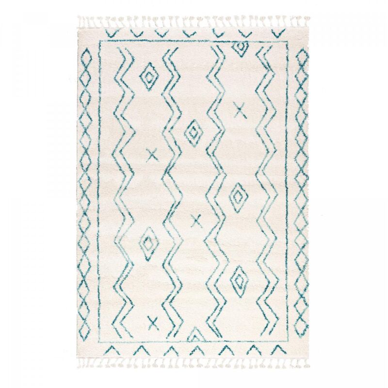 Jadorel - Tapis berbère motif ethnic 60x110 crème madida