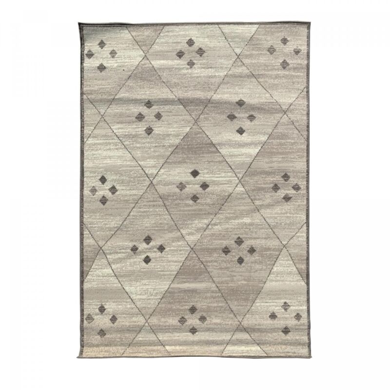 Unamourdetapis - Tapis salon et chambre 80x150 gris et ivoire rectangle tissé motif berbère AF1 feza