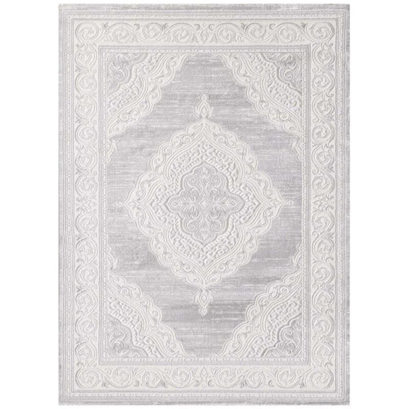 Unamourdetapis - Tapis oriental 300x400 gris clair rectangle motif ancestral falan