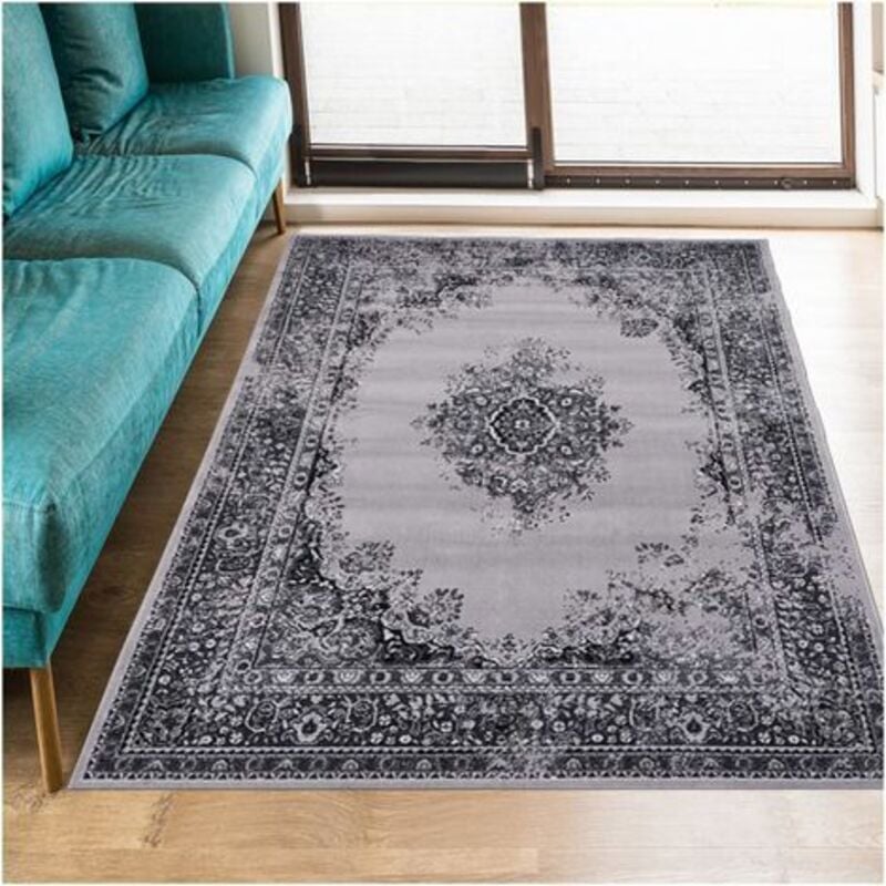 Unamourdetapis - Tapis oriental 120x170 noir rectangle motif ethnique af vintor