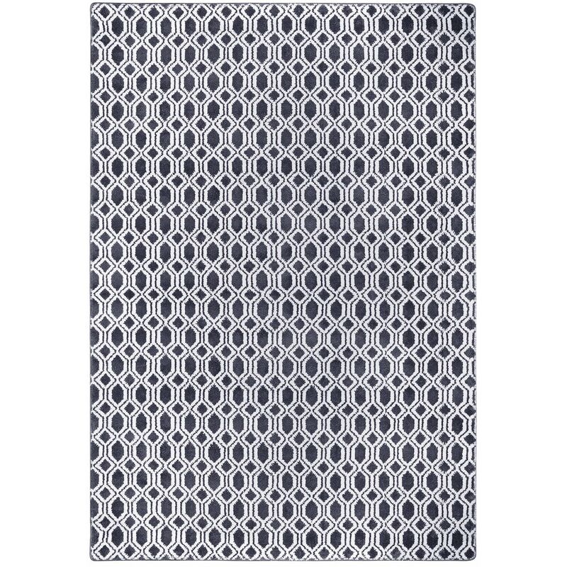 Karat - Tapis sur mesure Casablanca Microfibre Gris anthracite / noir 100 x 150 cm