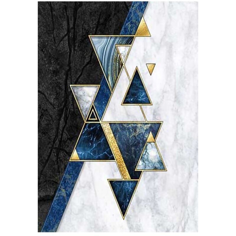 Vendorflair - Tapis symetrie Bleu Dimensions - 80x150 – Qualité supérieure pour Maison, Appartement, Bureau – Style élégant et durable – Confort