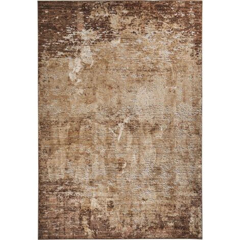 Tapis Tanit marron style colonial chic - Teinte chaude marron terre élégante