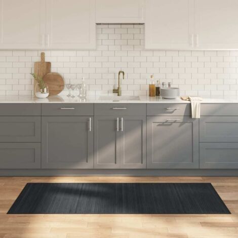 Tapis-Tapis de salon-Tapis Chambre rectangulaire gris 80x200 cm bambou 856880
