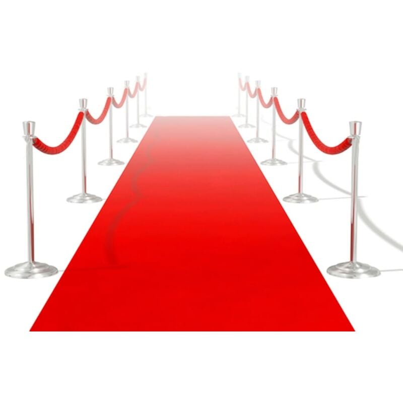 Tapis Tapis de salon Tapis d'entrée rouge 1 x 5 m 400 g/m² 25860