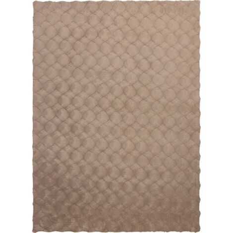 Tapis taupe shaggy luxe doux et résistant - 120 x 120 cm