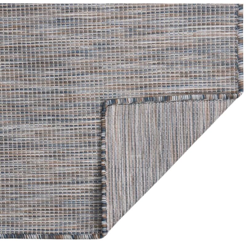 Vidaxl - Tapis à tissage plat d'extérieur 80x150 cm Marron et bleu