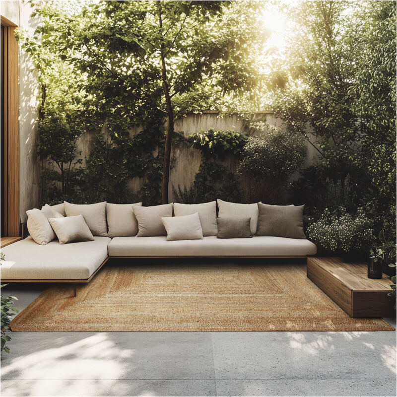 Tectake - Tapis tissé à la main glim en jute style bohème -