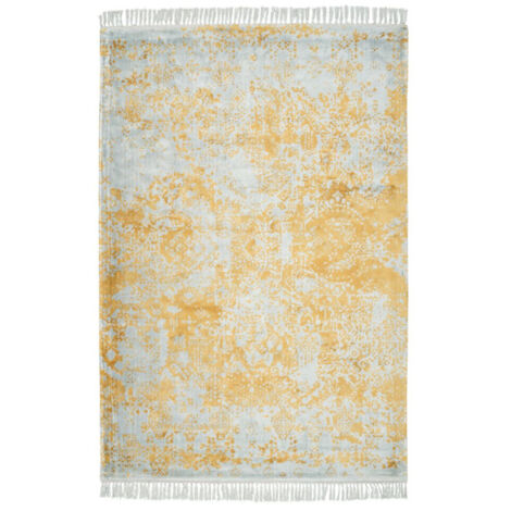 Tapis Tissé à la Main Imprimé "Dolce Vita" Gris & Or 120 x 170 cm