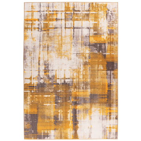 Tapis Tissé Doux à Poils Courts "Saphira" Jaune 80 x 150 cm