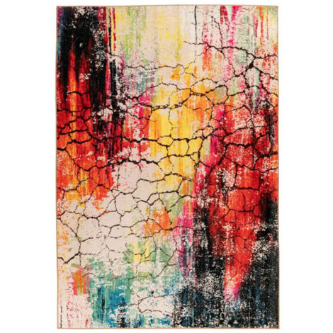 Tapis Tissé Doux à Poils Plats "Saphira" Multicolore 120 x 170 cm