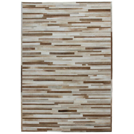 Tapis Tissé en Cuir Fait Main "Lavish" Crème 120 x 170 cm