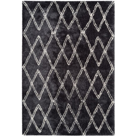 Tapis Tissé Géométrique "Orlando" Anthracite 80 x 150 cm
