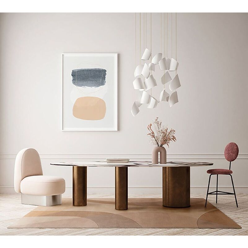 Vivabita - Tapis tissé main laine moderne abstrait Zaddig Naturel 160x230