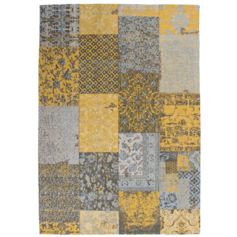 Tapis Tissé Vintage Patchwork "Symphony" Or 80 x 150 cm