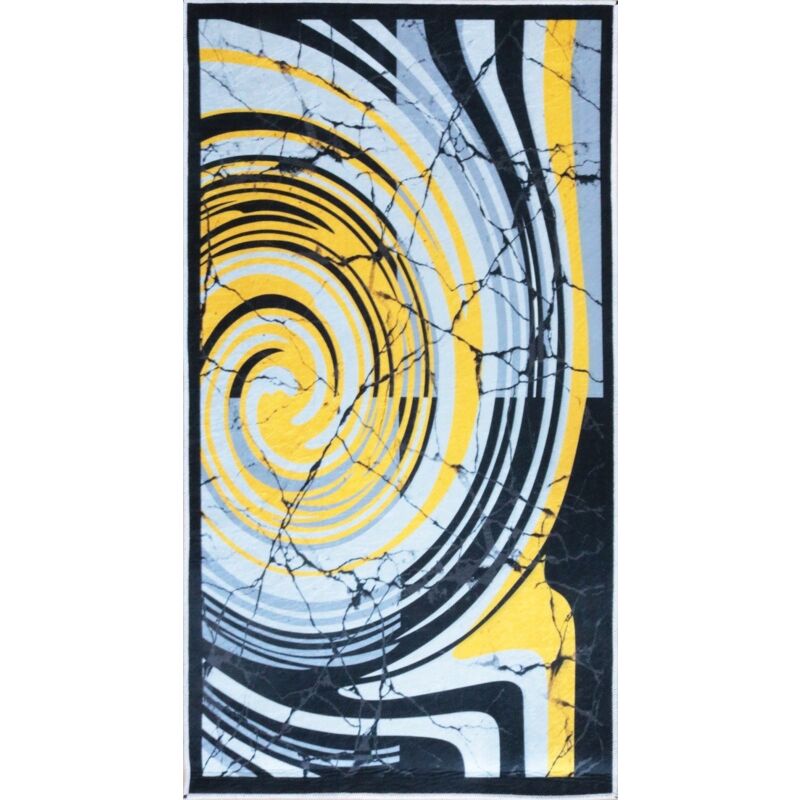 Tapis Tourbillon Jaune Dimensions - 200x290 – Qualité supérieure pour Maison, Appartement, Bureau – Style élégant et durable – Confort optimal,