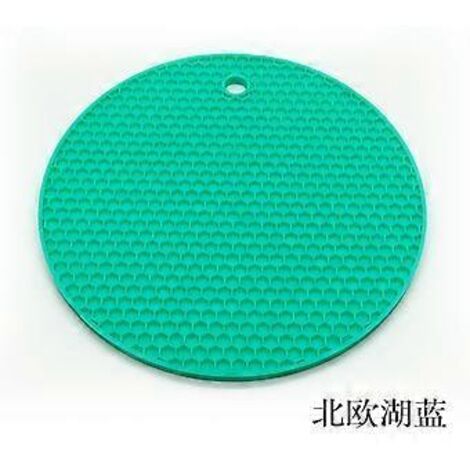 Tapis trépied en silicone multi-usages résistant à la chaleur pour ustensiles de cuisine, pour plaques et poêles chaudes - idéal pour les maniques ou les éplucheurs d'ail (bleu lac)