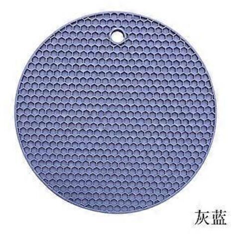 Tapis trépied en silicone multi-usages résistant à la chaleur pour ustensiles de cuisine, pour plaques et poêles chaudes - parfait pour les maniques ou les éplucheurs d'ail (gris bleu)