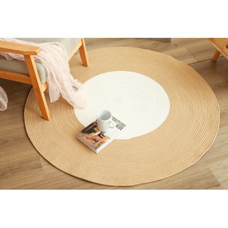 Tapis tressé kaki 45 x 45 cm