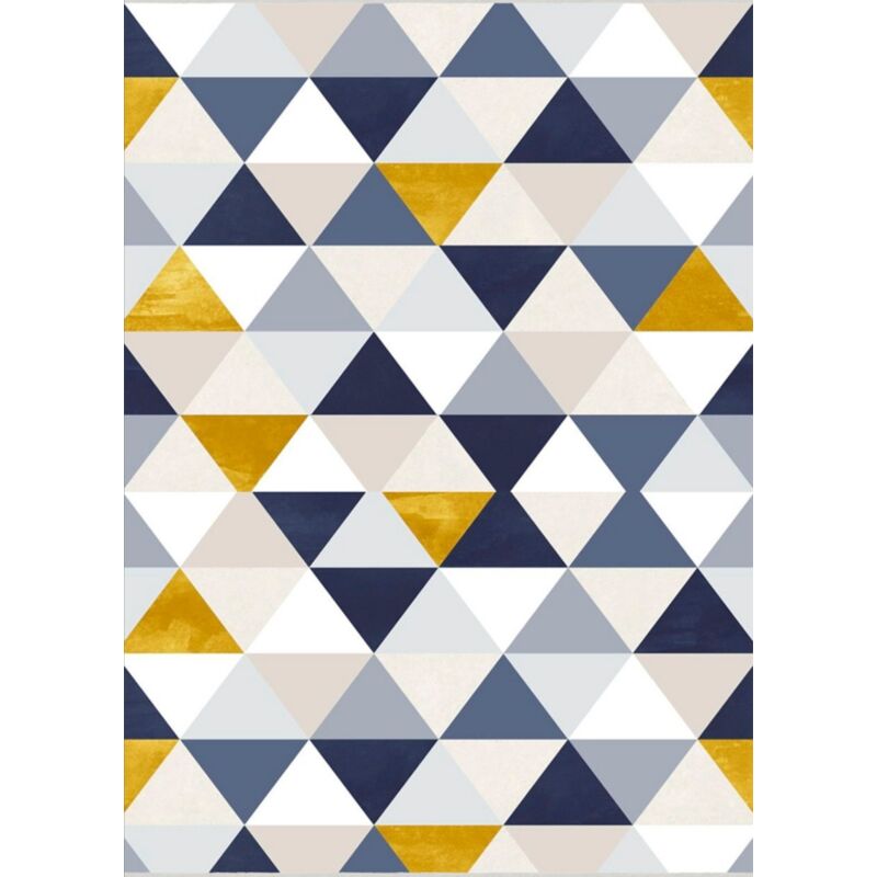 Vendorflair - Tapis Triangle Bleu Dimensions - 80x150 – Qualité supérieure pour Maison, Appartement, Bureau – Style élégant et durable – Confort