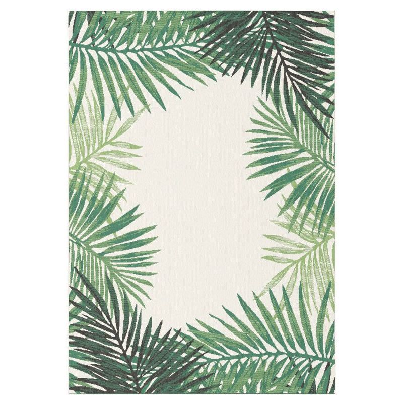Tapis Tropical - Feuillages verts - Intérieur / Extérieur - 80 x 150 cm