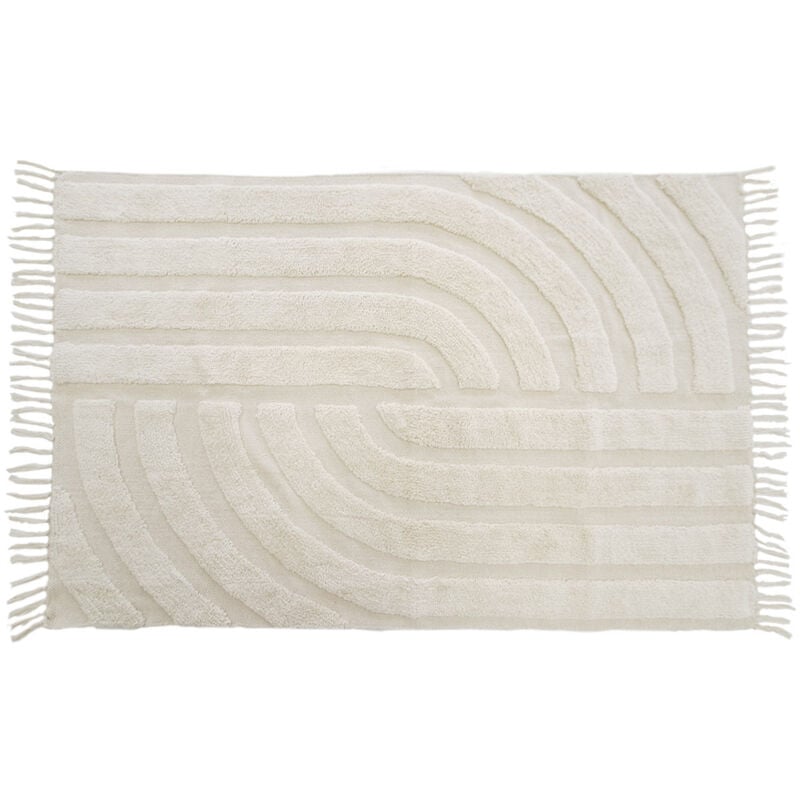 Future Home - Tapis déco à franges en coton tufté 100x150cm