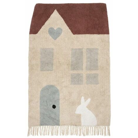 Tapis Tufté Enfant Campagne 100x150cm Naturel