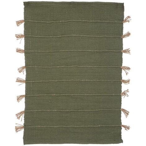 Tapis Tula en coton avec pompon en jute 60x90cm - Atmosphera créateur d'intérieur