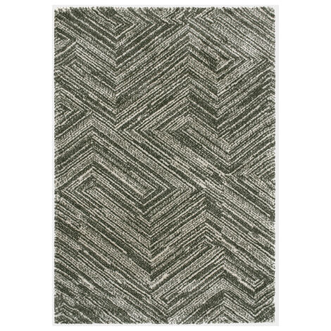 Tapis ultra-doux - Minimaliste - Anthracite dessin graphique crème - 120 x 170 cm
