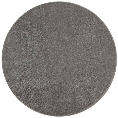 Tapis uni à courtes mèches pour salon Rush Beige Ø 120