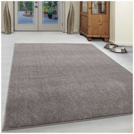 Tapis uni à courtes mèches pour salon Rush Beige 140x200