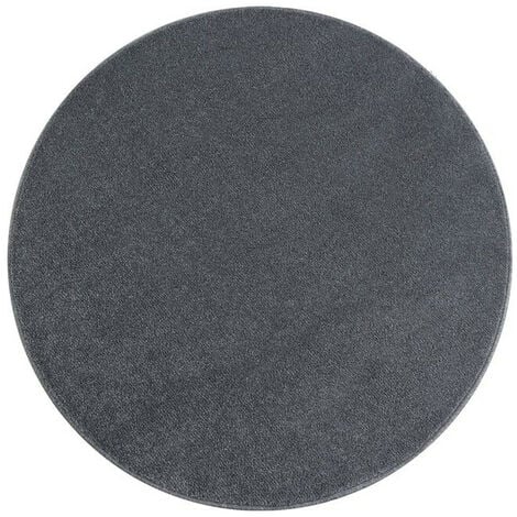 Tapis salon MADILA ROND Rouge 120x120 rond OEKO TEX® en polypropylène doux  et soyeux