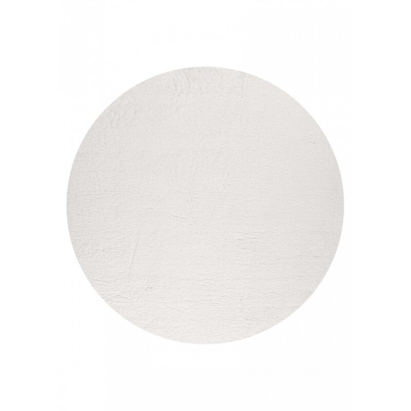 Toutapis - Tapis doux lumia - Ecru, rond, 160x160 cm
