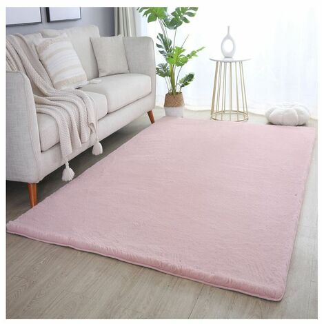 Tapis uni doux à courtes mèches Hector Rose 160x230