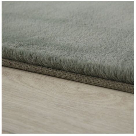 Tapis uni doux à courtes mèches rond Beads Vert Ø 120