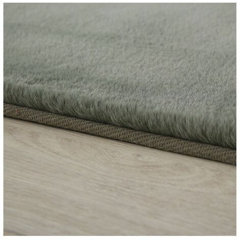 Tapis uni doux à courtes mèches rond Beads Vert Ø 160