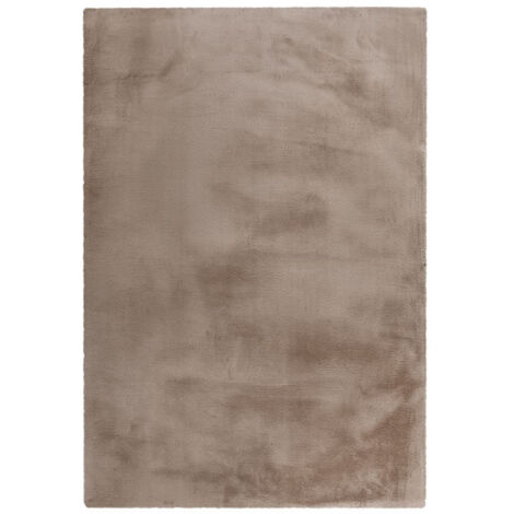 Tapis Uni Doux à Poils Longs "Rabbit" Taupe 120 x 170 cm
