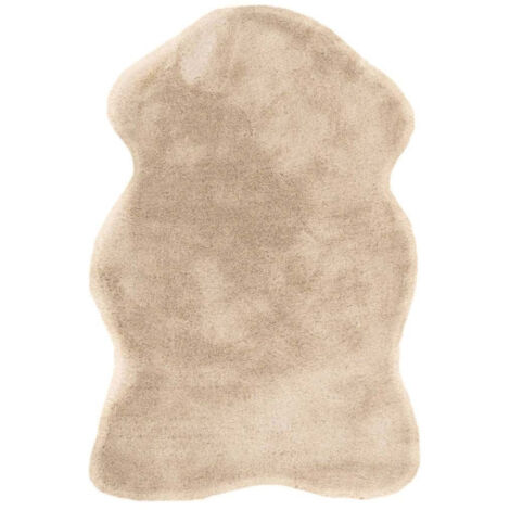 Tapis Uni Doux Poils Longs "Rabbit" 60x90cm Ivoire