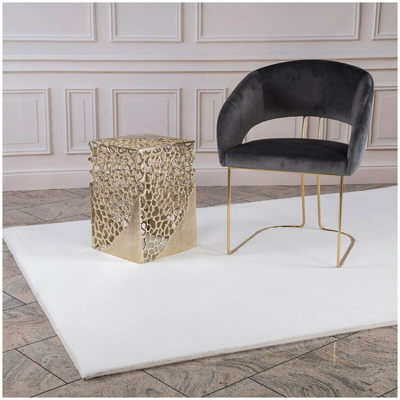 Tapis uni doux pour salon rectangle Paradise Blanc 80x150