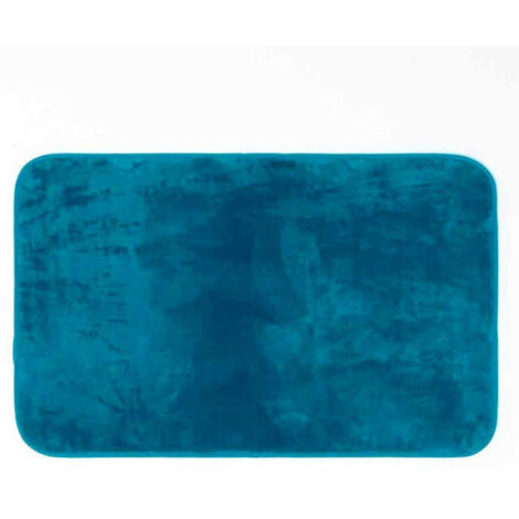 Tapis Uni en Flanelle "Flanou" 50x80cm Bleu