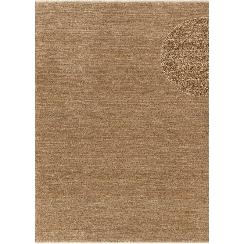 Tapis salon chambre uni chiné cuivre impulse à franges et poils courts Toutapis 120x170