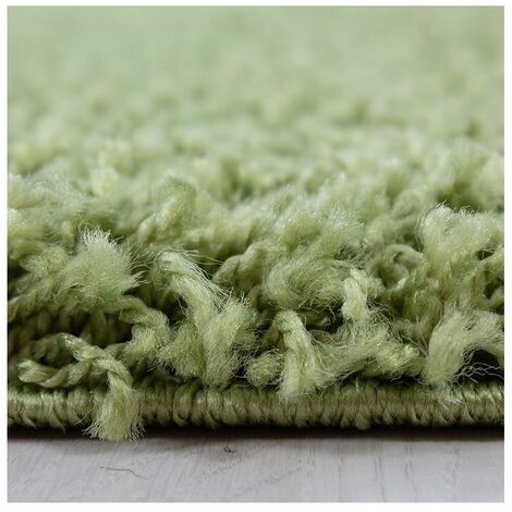 Tapis uni shaggy rond Bright Vert Ø 120