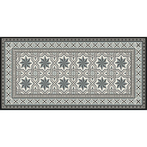 TAPIS VELVET CARRELAGE GRIS 45X75 MERCURY 002267-2